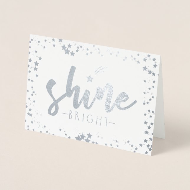 Shine Bright Folierat Kort (Framsida)