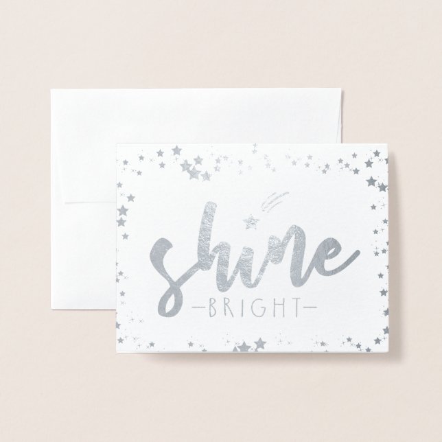 Shine Bright Folierat Kort (Framsida med kuvert)