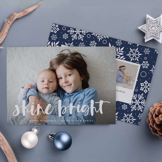 Shine Bright | Fullt Photo Hanukkah-kort Julkort (Skapare uppladdad)