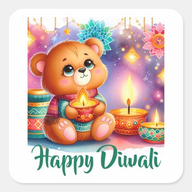 Shine Bright Fyrkantigt Klistermärke (Framsida)