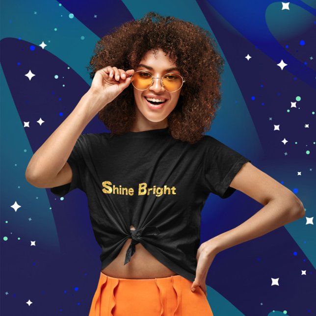 Shine Bright - Guld Glittery T Shirt (Skapare uppladdad)