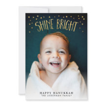 Shine Bright Hanukkah Photo Card