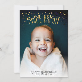 Shine Bright Hanukkah Photo Card Julkort