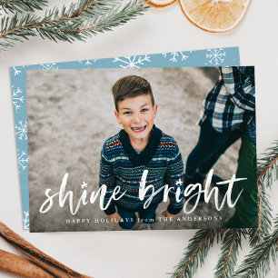Shine Bright Helgdag-fotokort i Himlar Blue Julkort