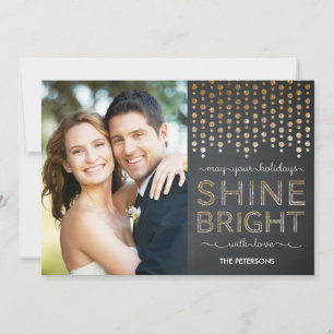 Shine Bright Helgdag Photo Cards - Guld Julkort