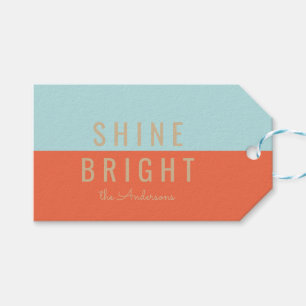 Shine Bright Helgdag Presentetikett