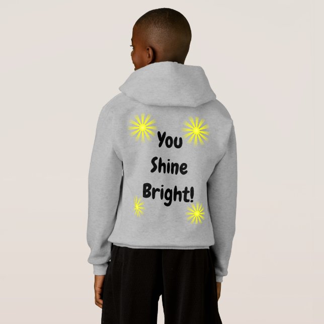 'Shine Bright' Hoodie Kid/Young Vuxen (Grått) T Shirt (Hel baksida)