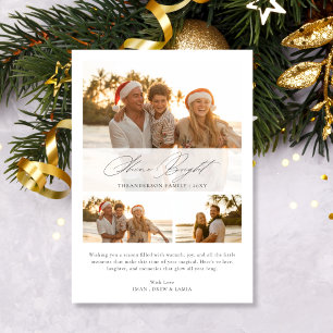 Shine Bright jul Tropisk 3-foto familj Julkort