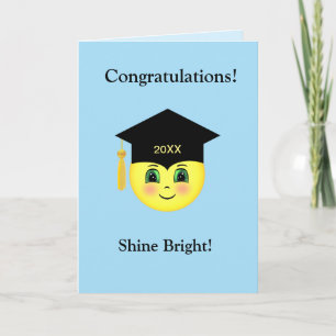 Shine Bright Lycklig Ansikte Studenten-kort Kort