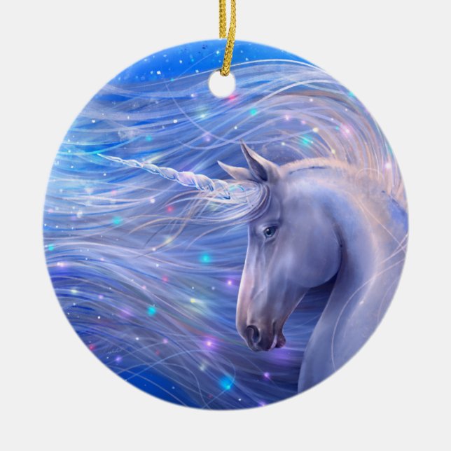 Shine Bright Magic Unicorn Julgransprydnad Keramik (Framsidan)