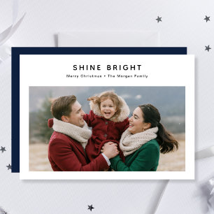 Shine Bright Modern Minimalist-julfoto Julkort