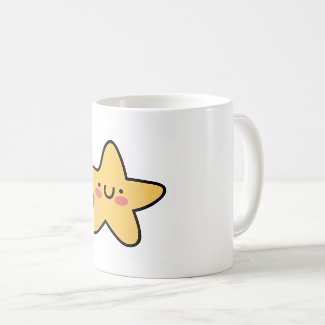 Shine Bright Mugg - Roligt Star-symboldesign för K (Framsida höger)