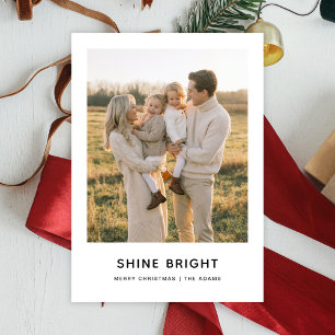Shine Bright Mysigt jul - minimalistiskt foto Julkort
