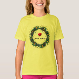 Shine Bright Påfågelsfjäder Cirkel Barn T-Shirt