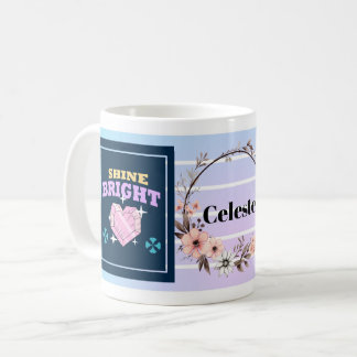 Shine Bright – Personalized Floral Inspirational M Kaffemugg
