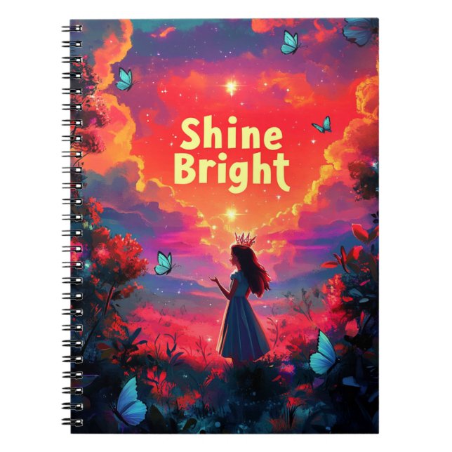 Shine Bright Prinsessdagbok – Färgrik anteckningsb Anteckningsbok (Framsidan)