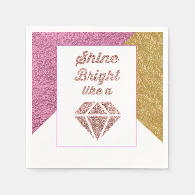 Shine Bright som en Diamond Party Napkins Pappersservett (Framsidan)