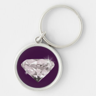 Shine Diamond Rund Silverfärgad Nyckelring