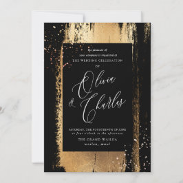 Shine, Faux Metallic Guld-penseldrag Inbjudningar