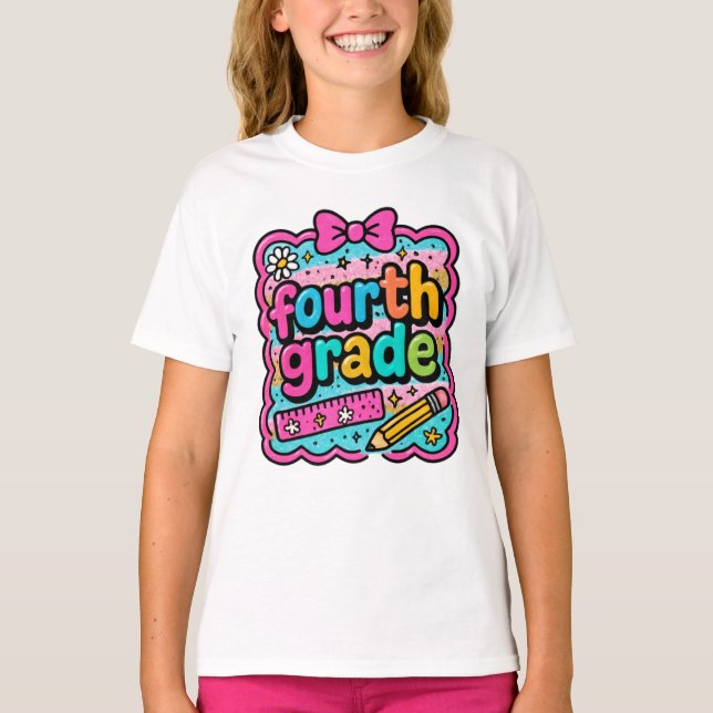 Shine Fjärde Klass Back to school T Shirt (Framsida)