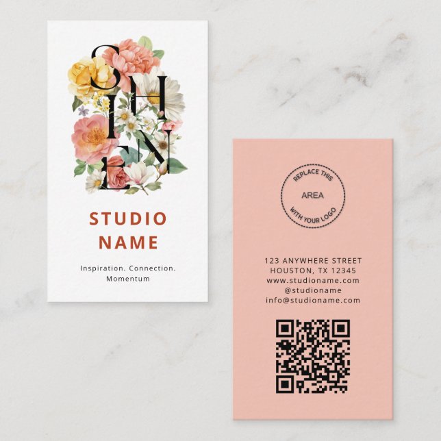 SHINE Floral Creative Corporate Logo Visitkort (Fram/baksida)