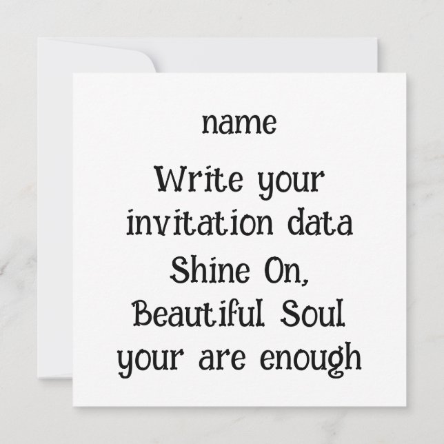 Shine from within - celestial Self-Kärlek-citat Inbjudningar (Baksida)