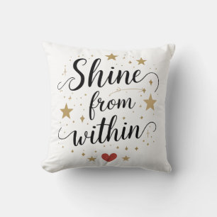 Shine from within - celestial Self-Kärlek-citat Kudde