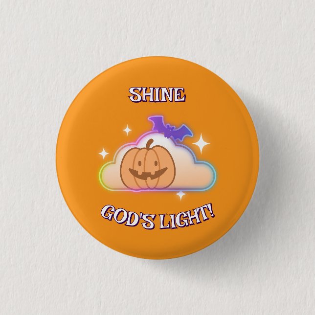 Shine God's Light Christian Halloween Button Knapp (Framsida)