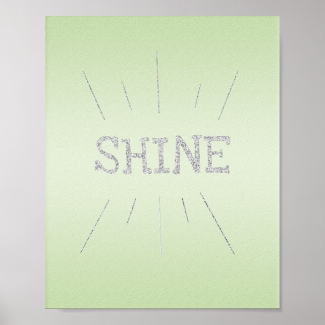 Shine Grönt med Silver Glitter Poster (Framsidan)