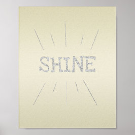 Shine Gult med Silver Glitter Poster