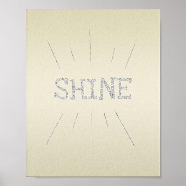 Shine Gult med Silver Glitter Poster (Framsidan)