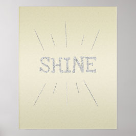 Shine Gult med Silver Glitter Poster