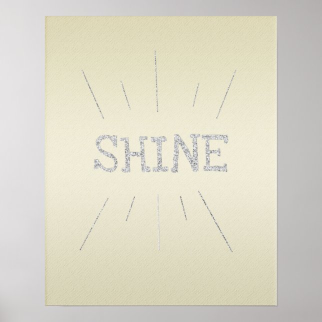 Shine Gult med Silver Glitter Poster (Framsidan)