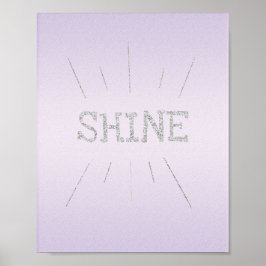 Shine Lila med Silver Glitter Poster