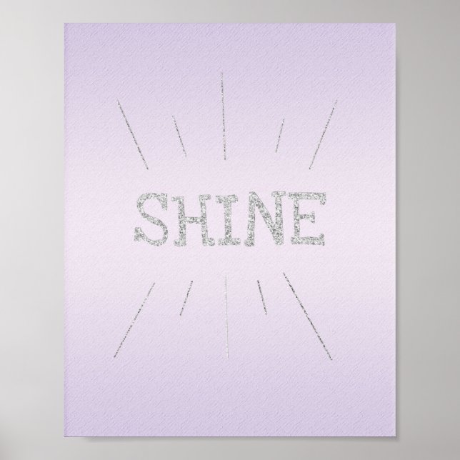 Shine Lila med Silver Glitter Poster (Framsidan)