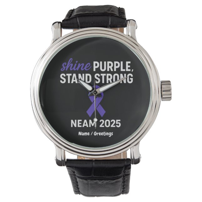 Shine Lila stand Strong NEAM 2025 Epilepsy Armbandsur (Framsida)