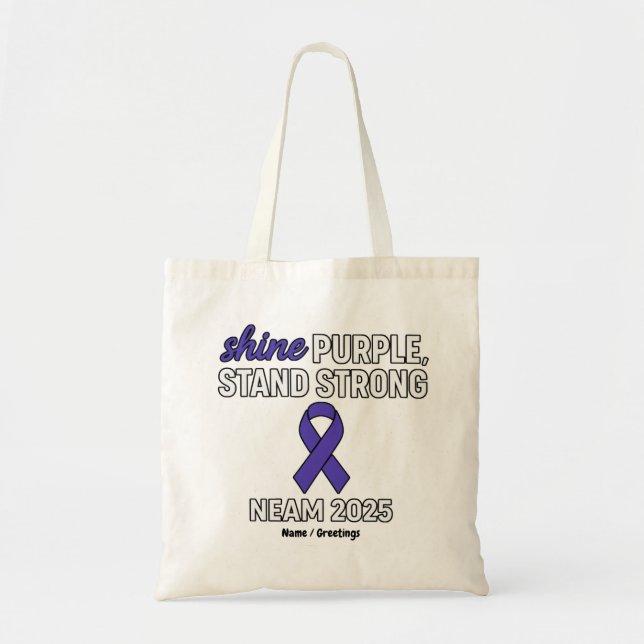 Shine Lila stand Strong NEAM 2025 Epilepsy Tygkasse (Framsidan)