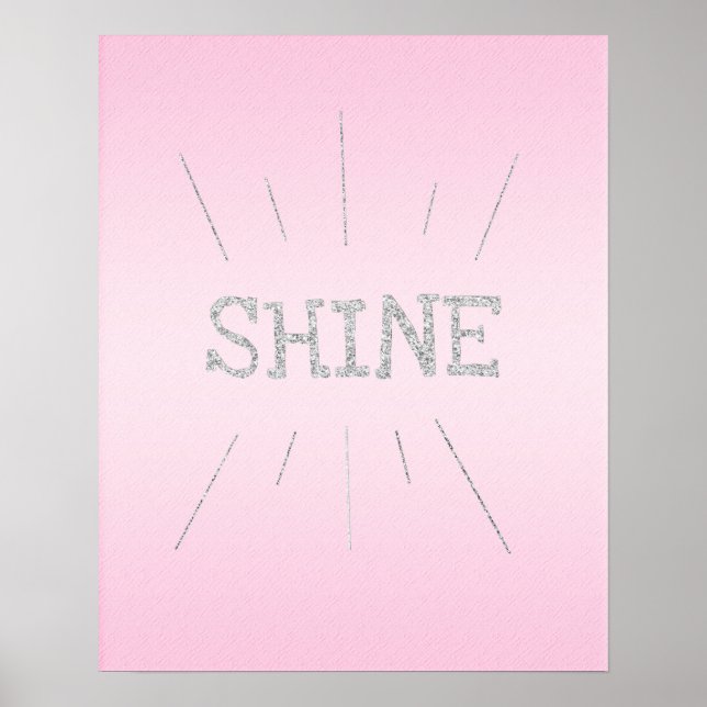 Shine Ljus rosa med Silver Glitter Poster (Framsidan)