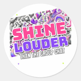 Shine Louder Chrome Collage för anteckningsböcker Runt Klistermärke