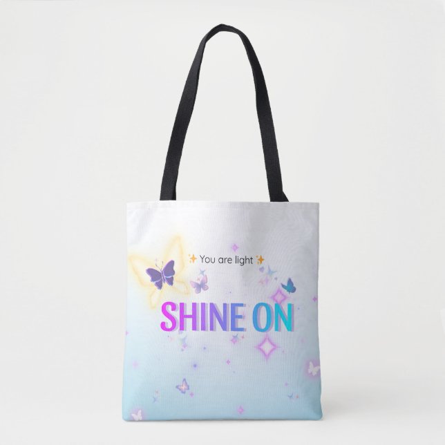 ✨ Shine on Butterfly Tote - du är lätt bag Tygkasse (Framsida)
