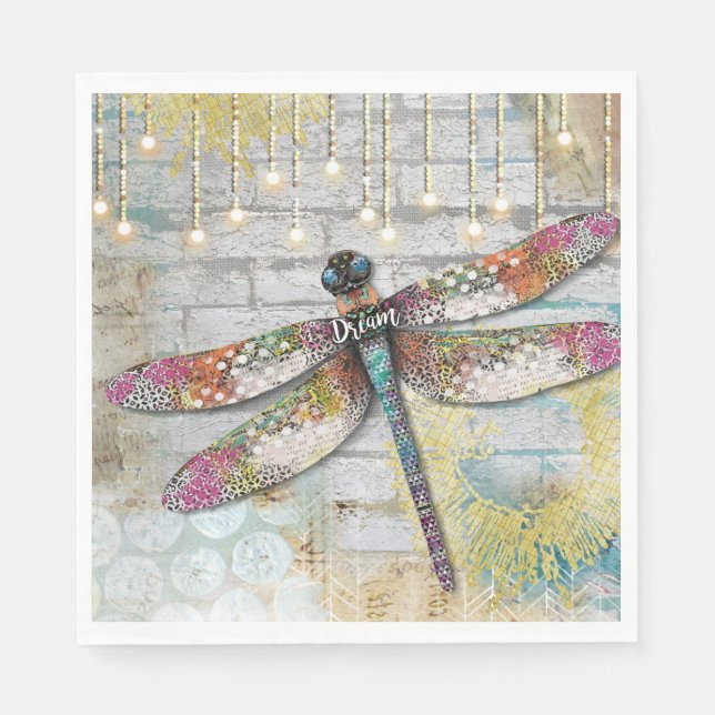 Shine On Dragonfly Napkin Pappersservett (Framsidan)