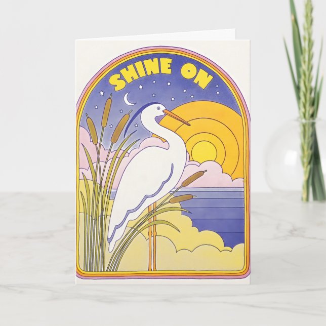 Shine On Heron Letterpress-kort Kort (Framsida)