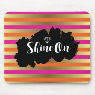 Shine on Rosa Orange & Faux Guld Metallic Rand Musmatta