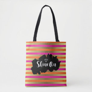 Shine on Rosa, Rosa & Faux Guld Metallic Rand Tygkasse