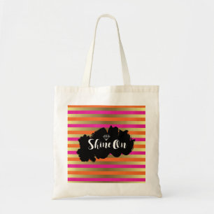 Shine on Rosa, Rosa & Faux Guld Metallic Rand Tygkasse
