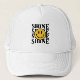 SHINE Retro Smiley Face Bold Typography Hat Keps