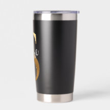 Shine S, Svart Isolerad Tumbler, Guldmonogram