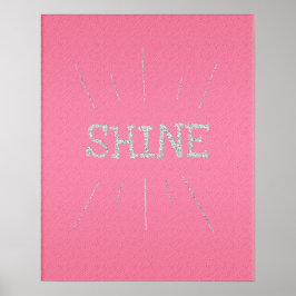Shine Shock rosa med Silver Glitter Poster