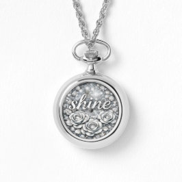 Shine Silver Floral Necklace Armbandsur