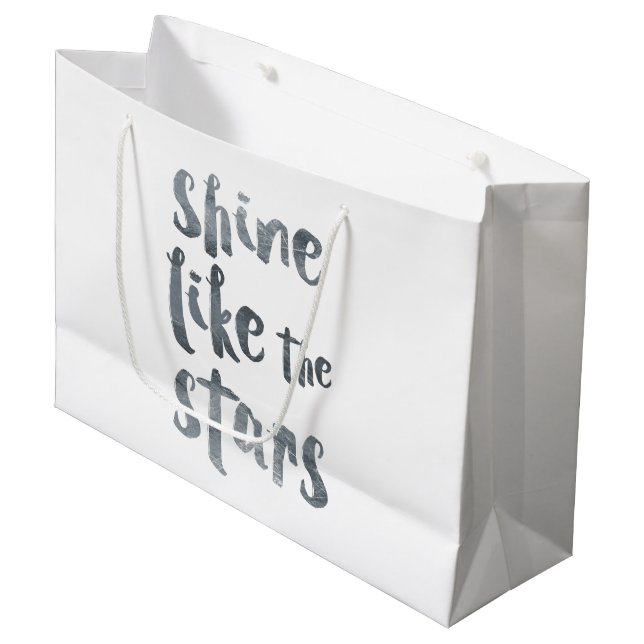Shine som Stars - Metallisk motivation i Silver (Framsidan Vinklad)